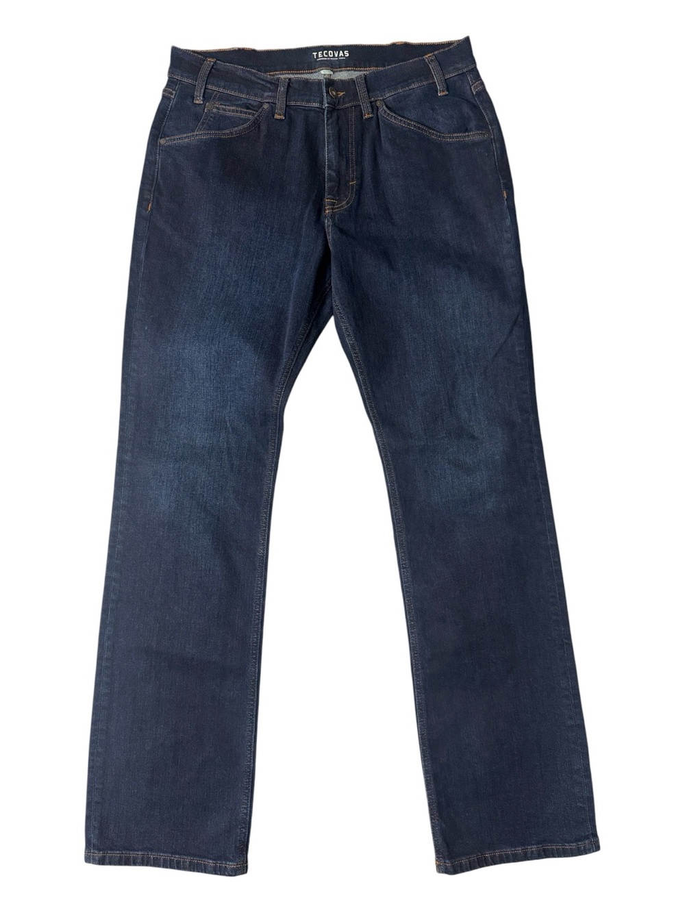 Tecovas mens 32x34 relaxed fit premium cotton blend denim blue jeans EUC